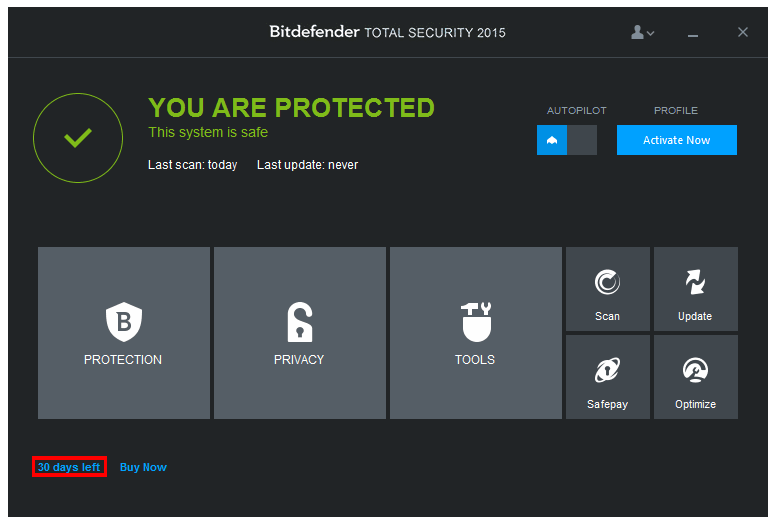 Install Bitdefender Total Security 2015